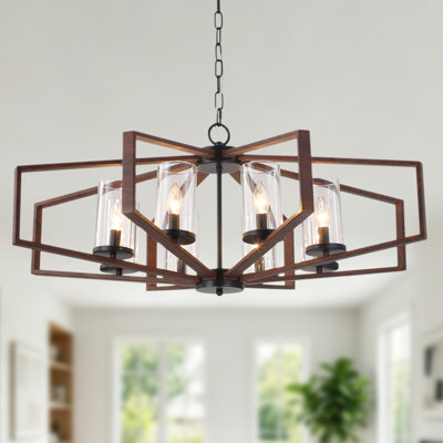 Luminaire suspendu 35 po au-dessus de la table, lustre noir 35 po, lumière industrielle géométrique en métal