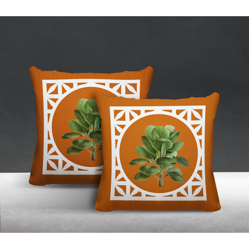 Housse et insert de coussin carré intérieur / extérieur , L 15 po x H 15 po, Orange