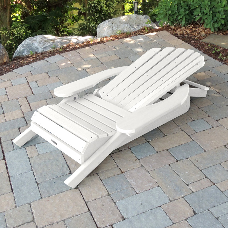 Anette Plastic Folding and Reclining Adirondack Chair, White