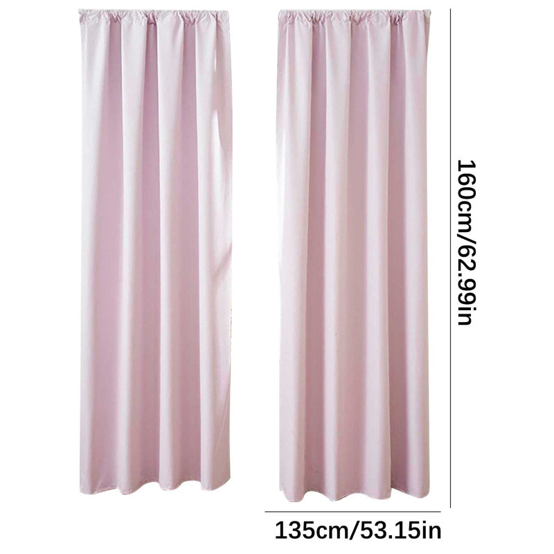 Kbndieu Curtains Heat Insulation Energy Saving Bedroom and Kitchen Curtains Scandinavian Solid Colour Silk Curtains
