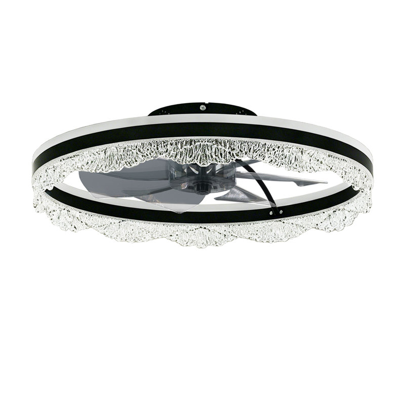 Ventilateur de plafond en cristal 24 po avec lumière DEL à intensité variable