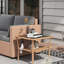 Table d'extérieur avec boîte à café en verre trempé et compartiment de rangement carré