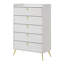 Commode 5 tiroirs Zeena, finition blanche