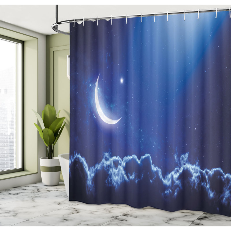 Ensemble de rideau de douche et de crochets night, H 70 po x l 69 po