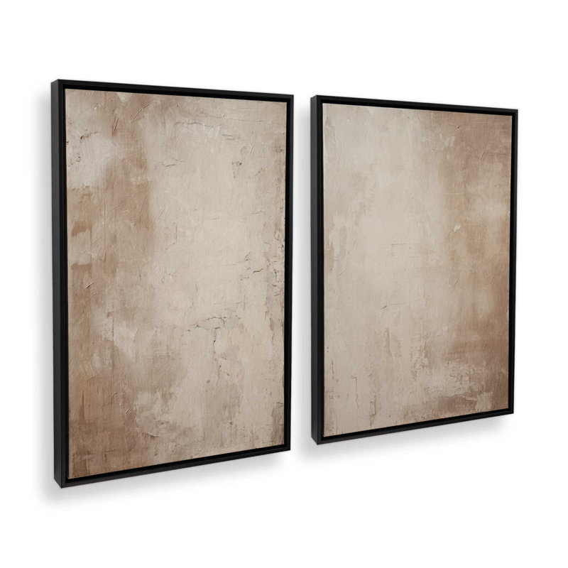 Fresco's Silent Tale, ensemble de 2 impressions sur toile dans un cadre, H 49 po x l 66 po, Reproduction avec cadre flottant