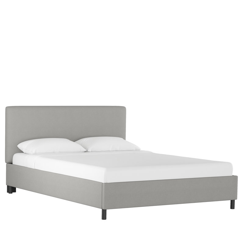 Eisley Upholstered Platform Bed, Full, Classic Grey Linen