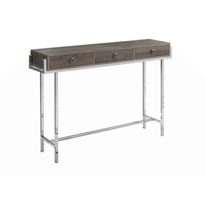 Accent Table, Console, Entryway, Narrow, Sofa, Storage Drawer, , ,  Laminate, Chrome Metal, Contemporary, -  Longshore Tides, F03D27067E214D46B866F69410A71F19