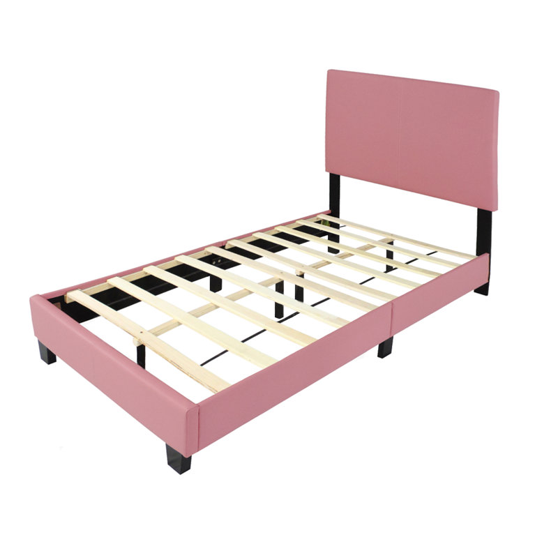Vegan Leather Standard Bed, Twin, Pink