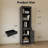 71" Tall Narrow Bookcase with Drawer & Door, 5-Tier Adjustable Shelf Storage Cabinet-1125697505