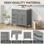 Meuble-lavabo 36 po avec lavabo, armoire de salle de bain avec tiroirs, structure solide et panneau de fibres à densité moyenne, un paquet, gris-493038273