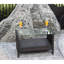Meuble de patio brun avec 4 compartiments modulaires et rangement