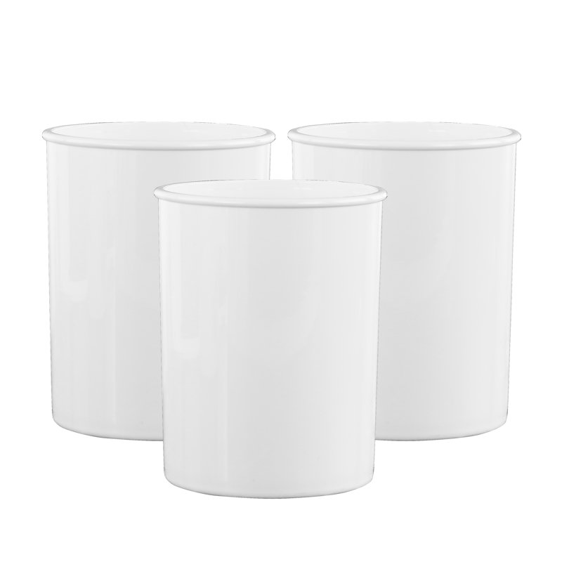 Plastic Round Utensil Storage Set, White