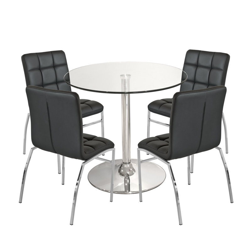 Showalter Glass Dining Set, Black