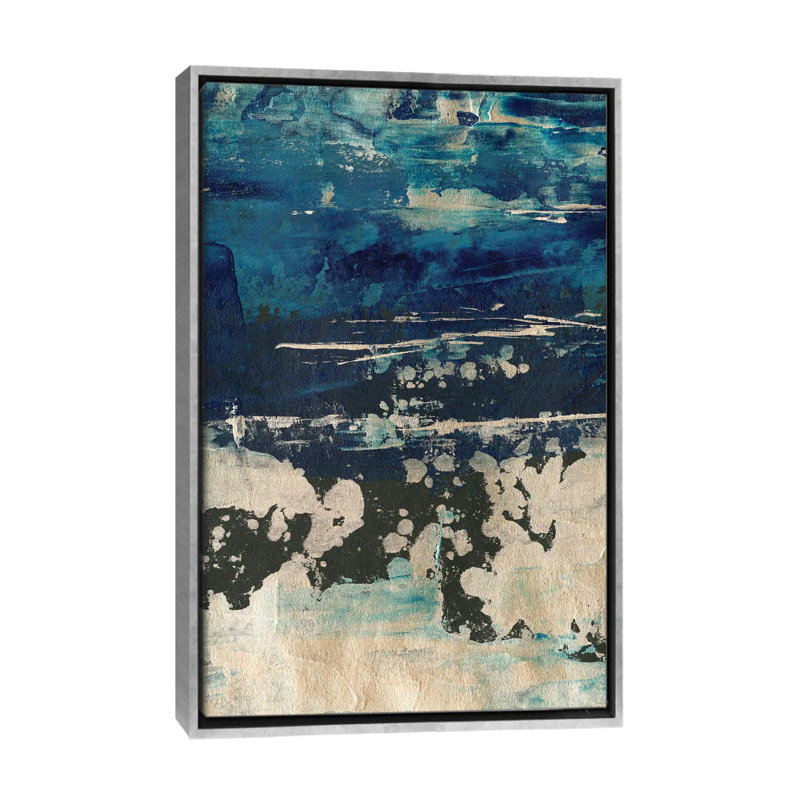 «Silver Surf I» par Ethan Harper - reproduction d'art, Pas de tapis, H 40 po x l 26 po x P 1,5 po, Toile avec cadre argenté