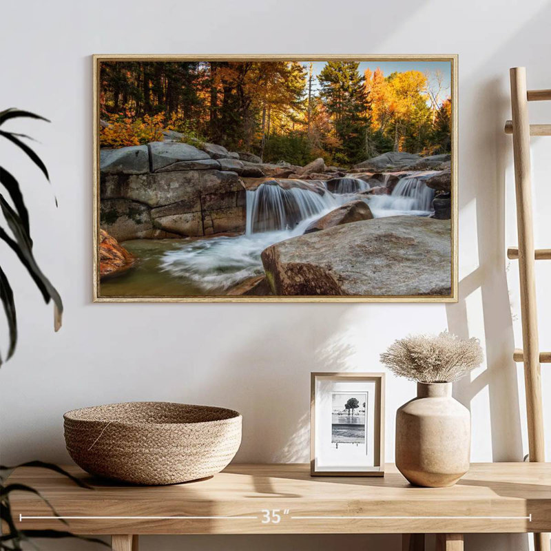 Mont Washington, été indien, Cadre flottant en bois naturel, 25 po x 17 po