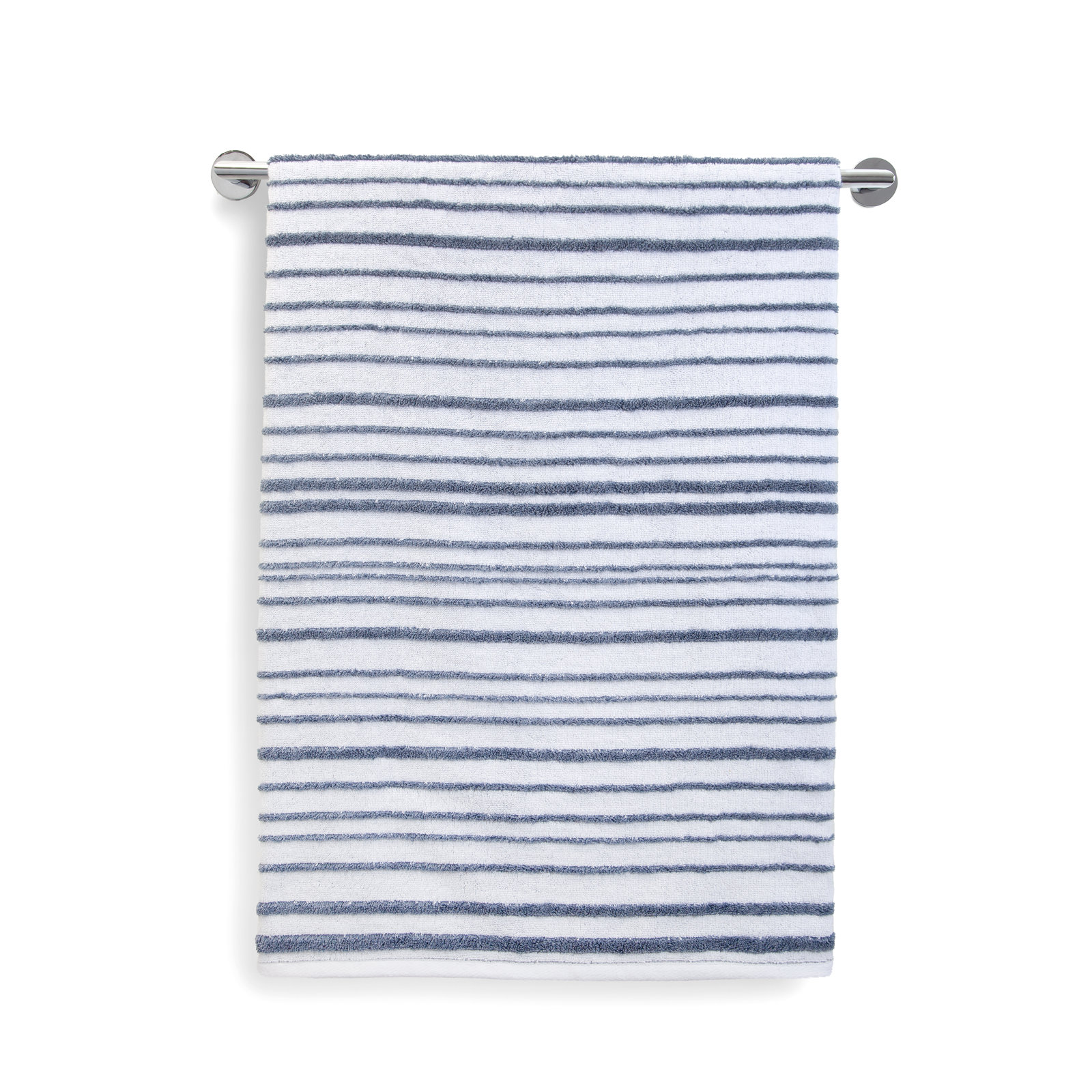 Ridgecrest 100% Cotton Bath Towel, Denim Blue/White
