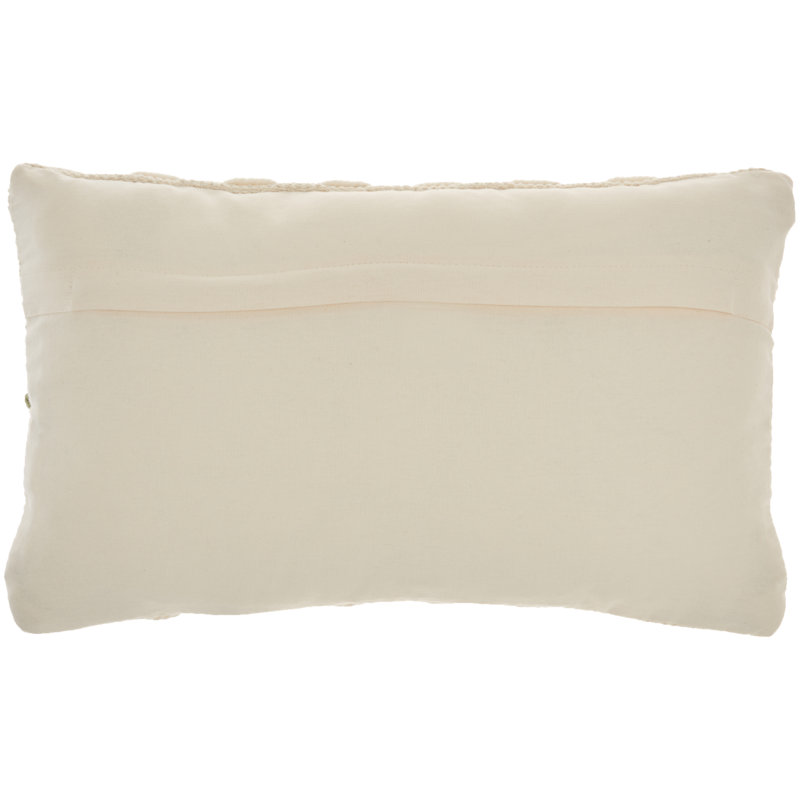 Sage and Ivory Rectangular Embroidered Throw Pillow
