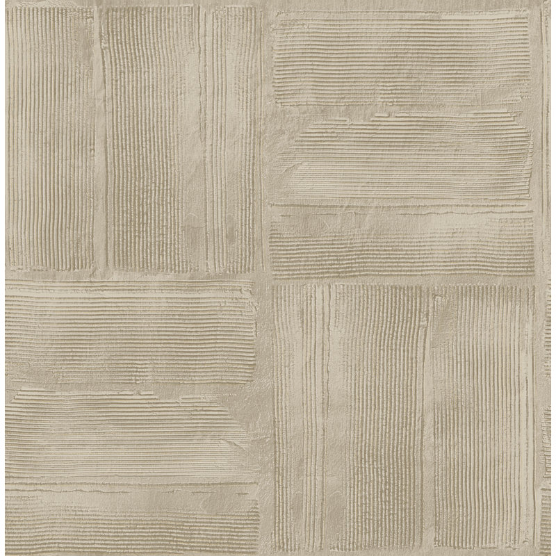 Dimensional Square Plaster Peel and Stick Wallpaper, Taupe