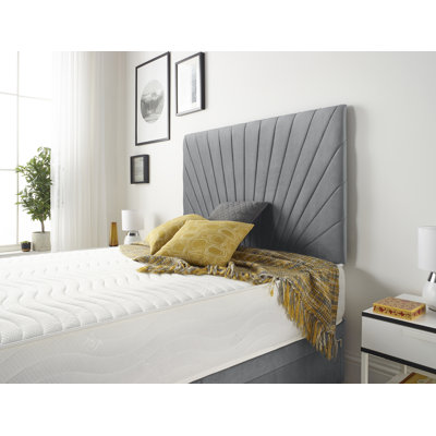 Sealcove Etheral Velvet Divan Bed Base with 32" Upholstered Headboard