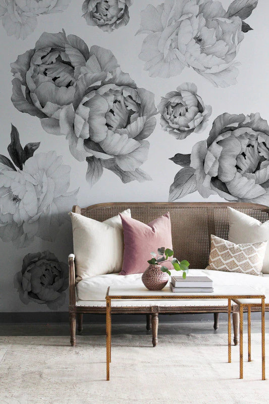 Ensemble d'adhésif décoratif 9 pièces pivoines de minuit