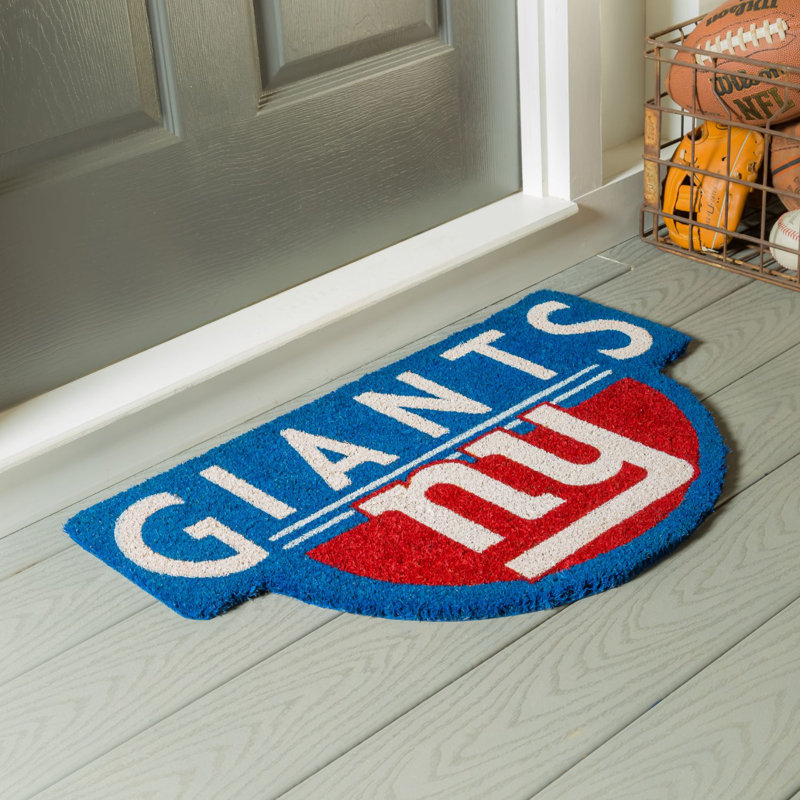 NFL Shaped Coir Outdoor Welcome Mat, Giants