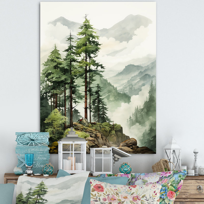 «Softwood Redwood Trees In Us Forest II», reproduction sur toile encadrée, Toile tendue, 20" H x 12" W