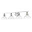 Éclairage pour salle de bain 4 lumières Carver en chrome avec verre transparent Carver-965920349-965920339