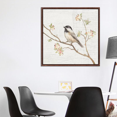 Vintage Black Capped Chickadee by Danhui Nai - Print on Canvas