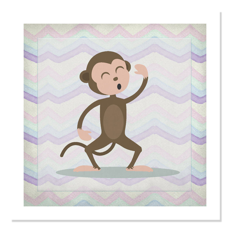 Adhésif décoratif «Pink Monkey Time», H 36 po x l 36 po x P 1 po, Papier
