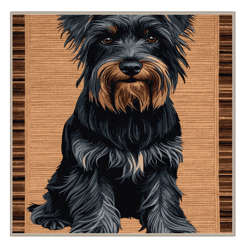  Tapis lavable russe Terrier noir, Tapis de couloir 2 pi x 5 pi