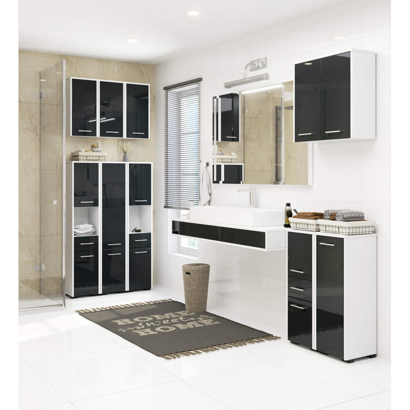 Emily-Jayne Bathroom Cabinet, White/Graphite Gloss