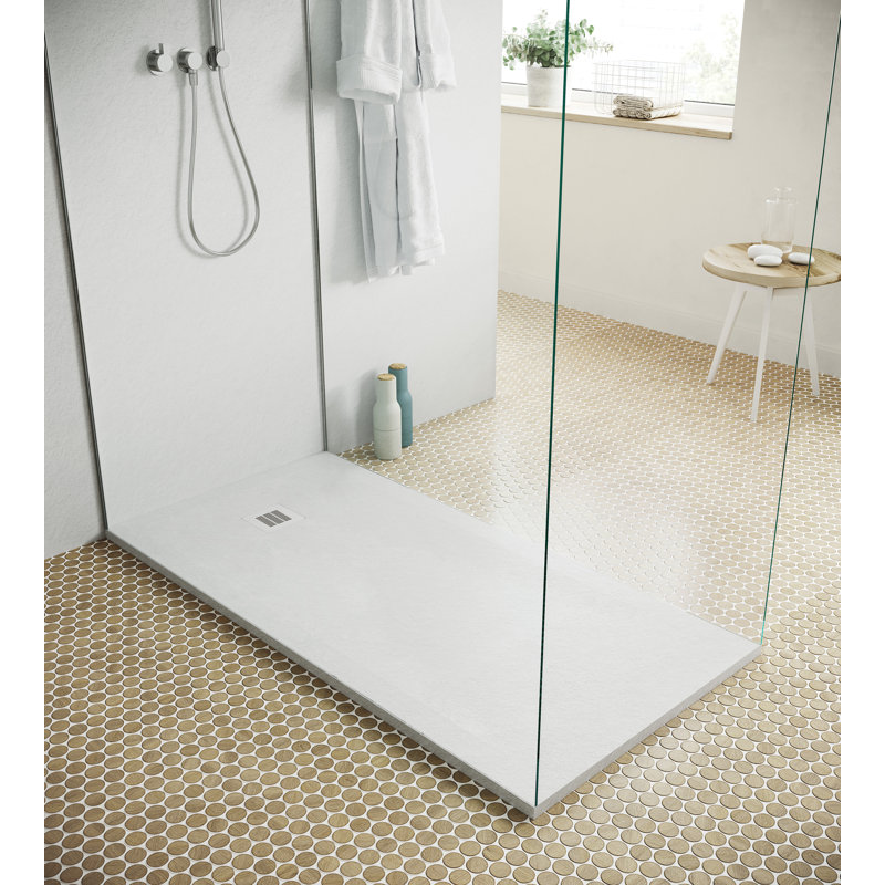 Base de douche Curbless Rex Ardoise 60 po x 30 po, Blanc