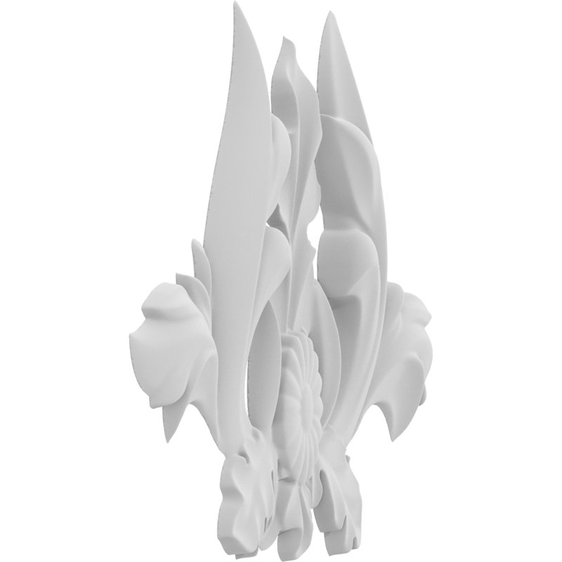 Wayne H W D Composite Rosette Applique, 5" H x 3.75" W x .63" D
