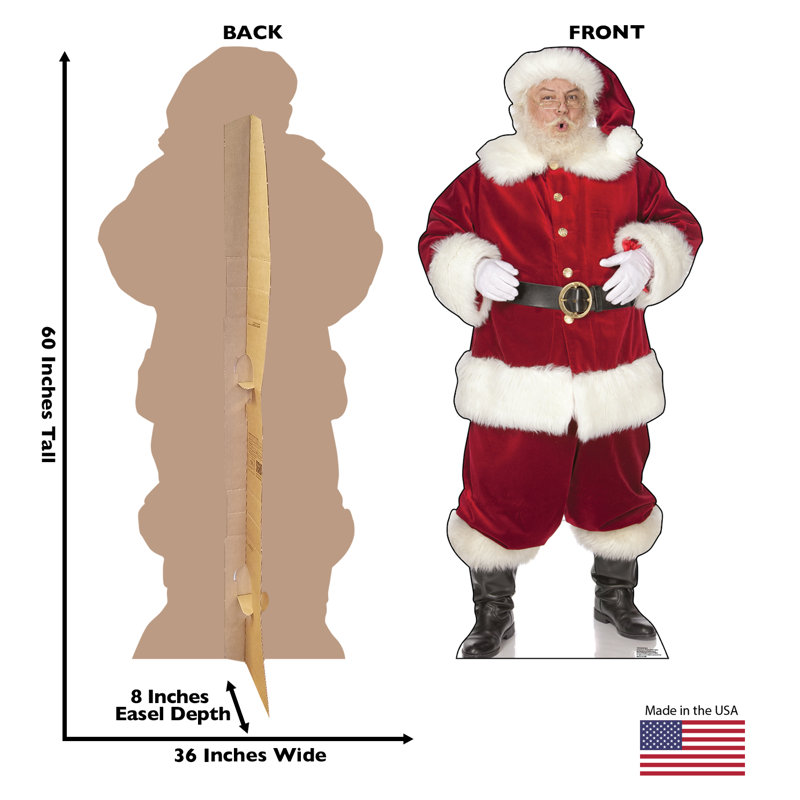 Life-Size Red and White Santa Cardboard Standup