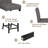5-Piece Counter Height Square Dining Table Set with 4 Upholstered Chairs