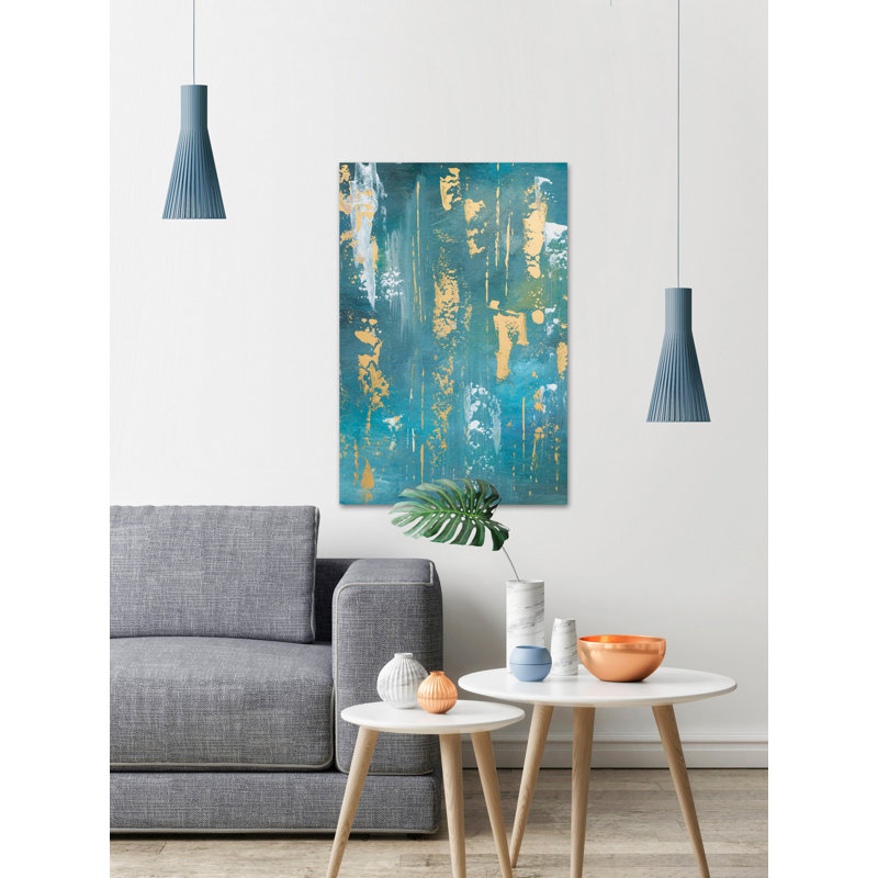 « gold ingrained », reproduction de peinture à l’acrylique sur toile tendue, H 36 po x l 24 po x P 1,5 po