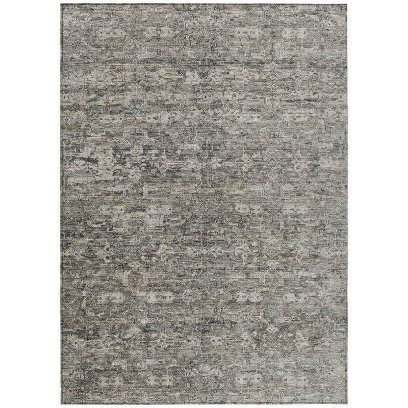 Machine Washable Indoor/Outdoor Hashlamoun ACN2324 Ikat Rug, Rectangle 10' x 14'