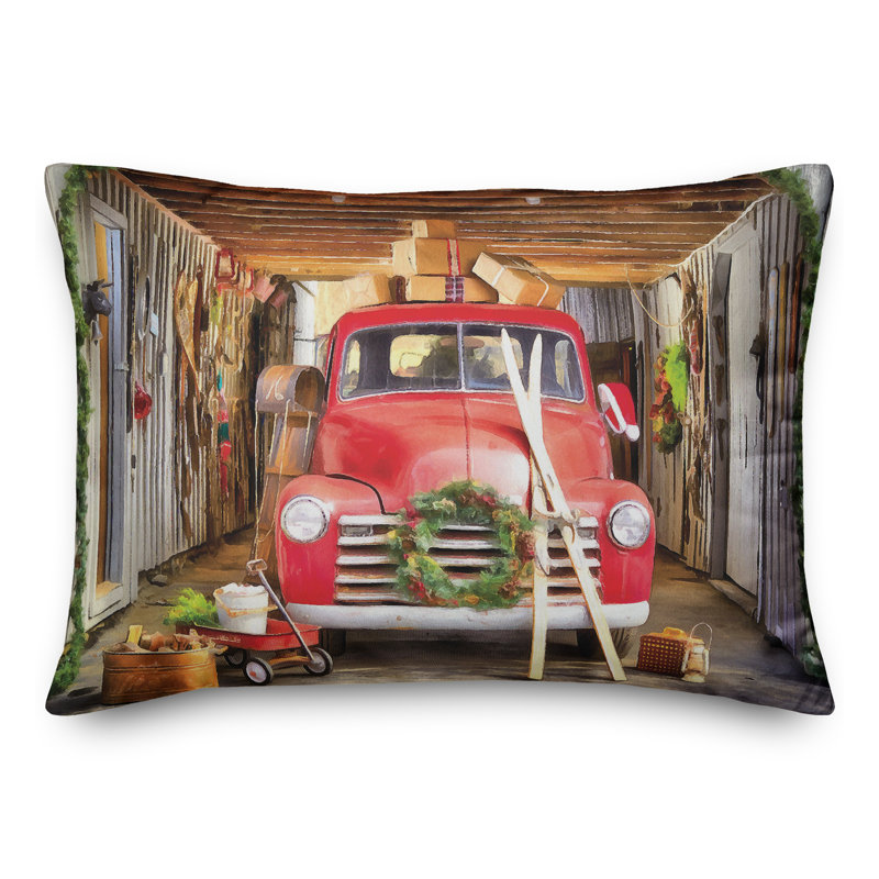  Housse et insert de coussin rectangulaire peint dans un garage peint