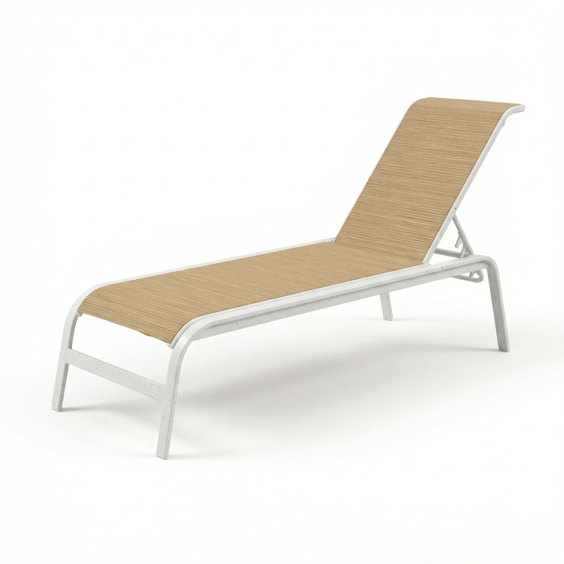 Windward Outdoor Anna Maria Chaise, Destiny Sand II Sling/River White