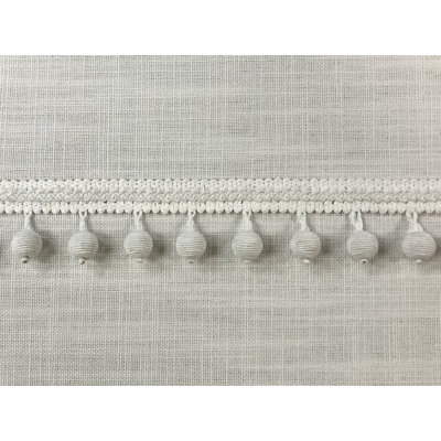 White Faux Silk Raffia Covered Wood Ball Tassel Fringe 2.25" Width Trim Tf-86/1 Upholstery / Drapery / Interior Design / Home Furnishing