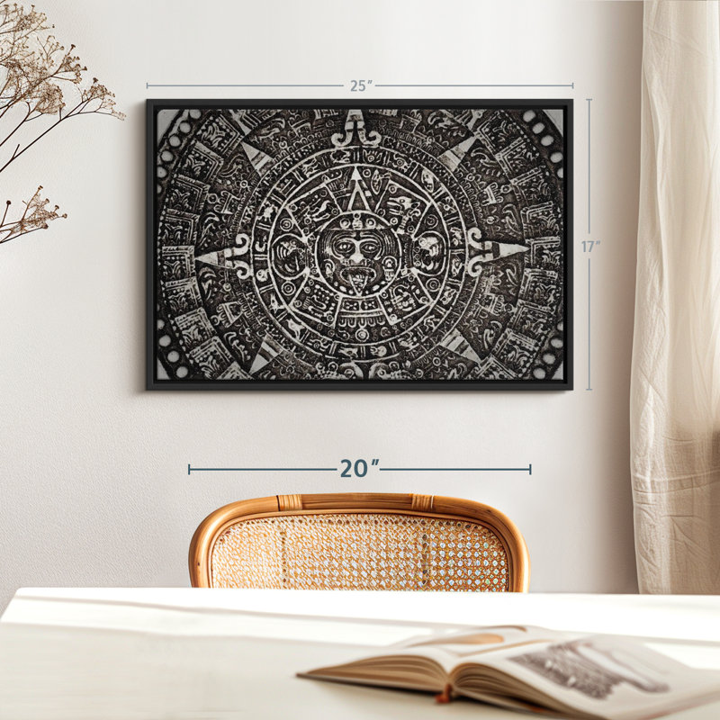 Éléments décoratifs «Black Mayan Calendrier Wall Art», H 17 po x l 25 po