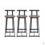 Ensemble de 3 tabourets de bar avec chaises à dossier sans accoudoirs