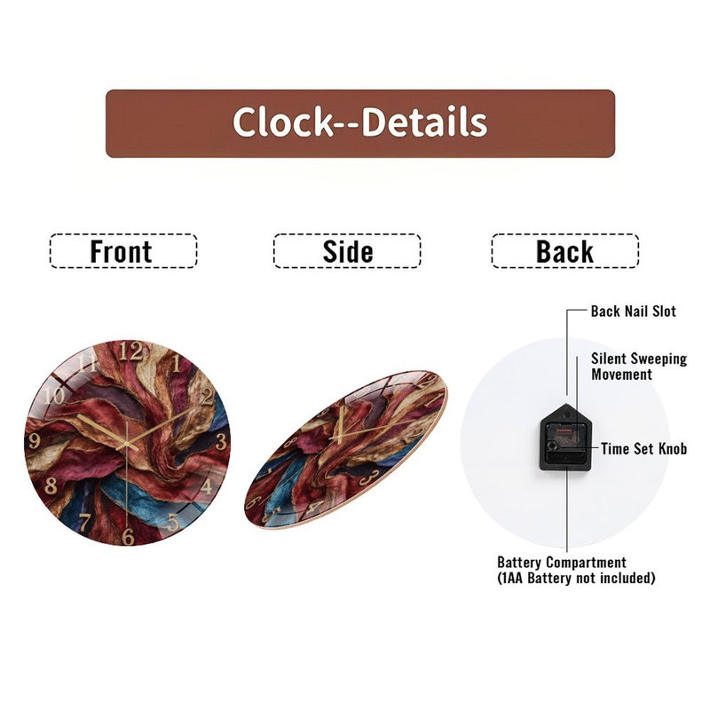 Horloge murale avec horloge murale 12 po