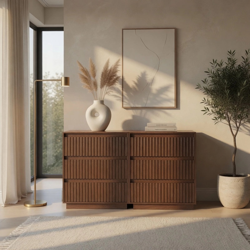 Commode simple 3 tiroirs 27,5 po Dejesus (ensemble de 2)
