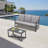 2-Piece Wicker Patio Conversation Set With Gray Cushions & Coffee Table-1085837947