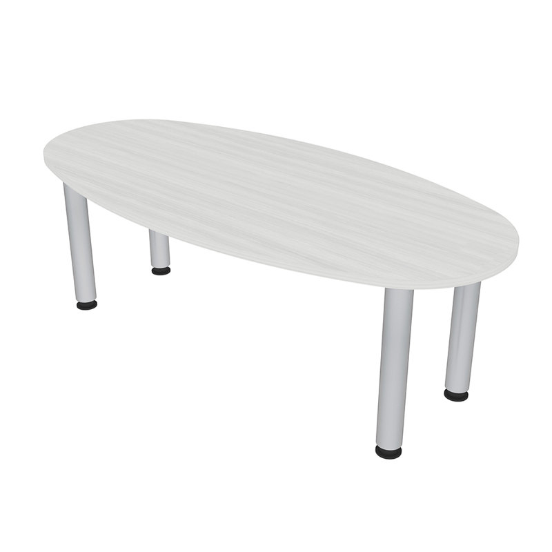Table de conférence ovale 5 pieds avec pieds, Cyprès blanc, H 29 po x l 70 po x P 34 po