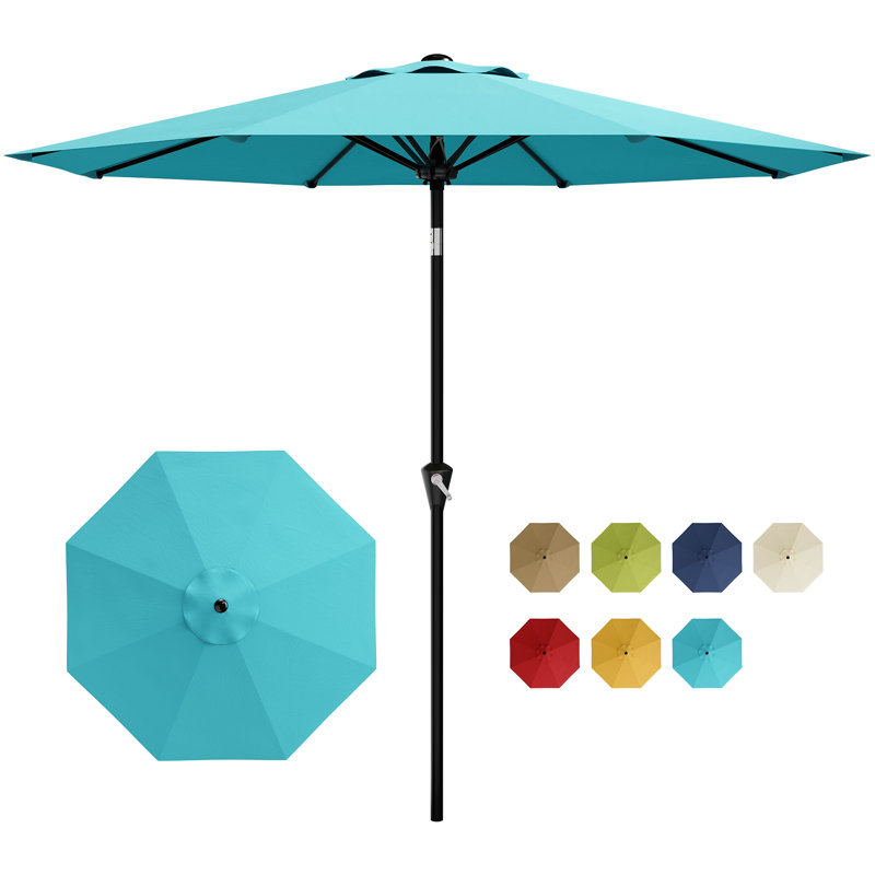 270 cm W X 270 cm D Market Parasol with Crank Lift, Blue