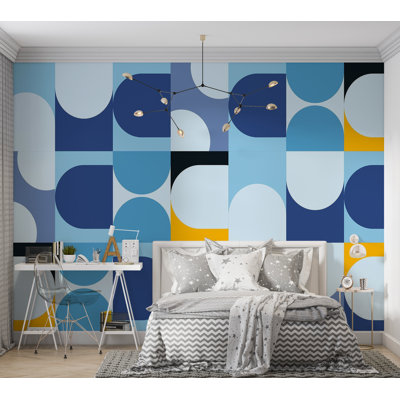 Premium Peel & Stick Wall Mural - Abstract Geometric Shapes