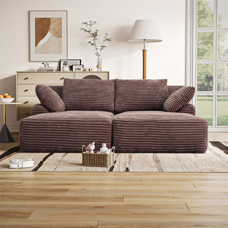 Double chaise longue surdimensionnée 77,8 po, Brun