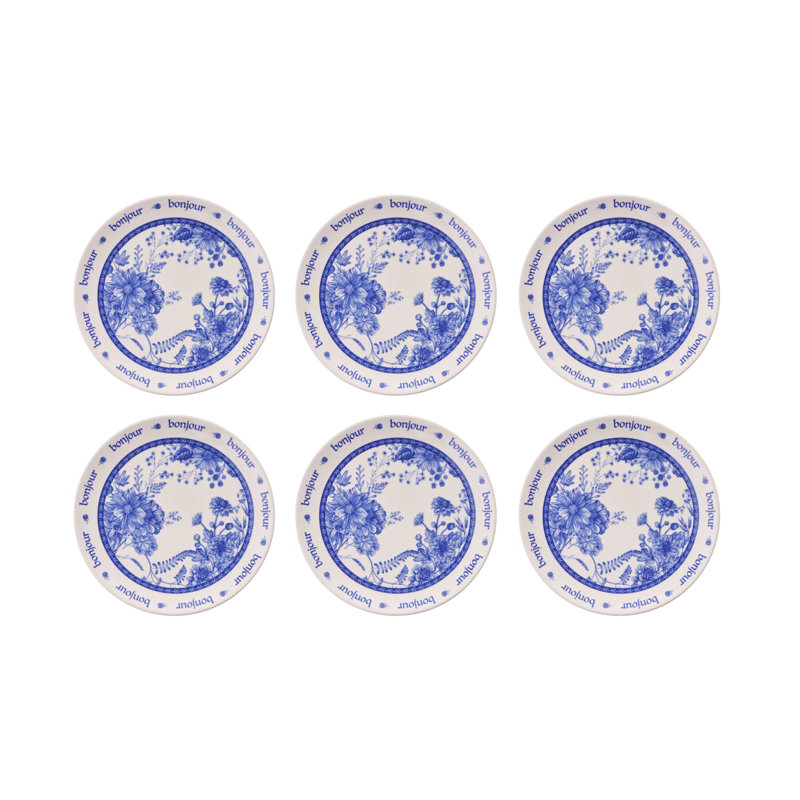Elegant Service Plate Set (6 Pieces), Blue & White Ceramic, 10.0 x 10.0 x 1.0 inches | 100% Dishwasher & Microwave Safe | Perfect for Entertaining & Everyday Use, Durable and Stylish Design
